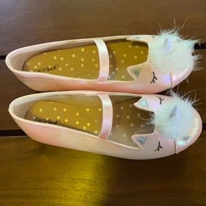 🦄 Sz 12 Girls Unicorn Pink Flats